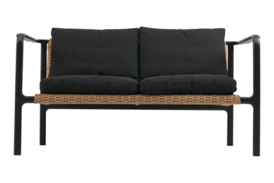 Motty 2-seater sofa Black/Teddy Black