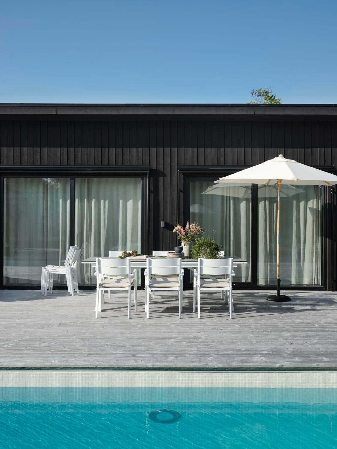 Trieste parasol Natural/Off-White