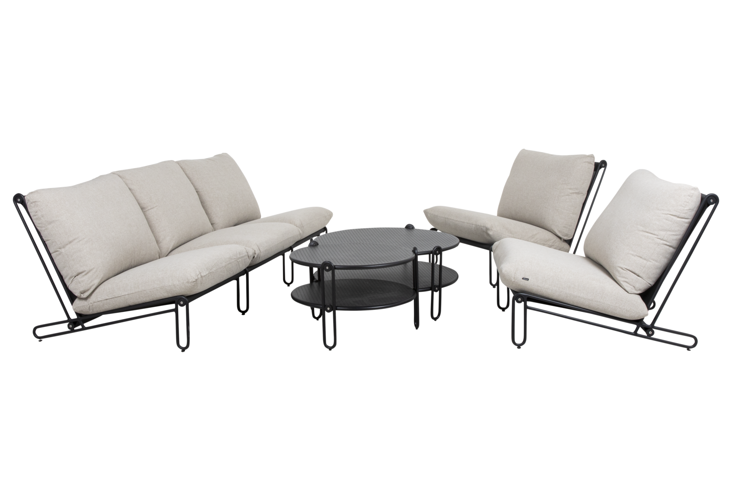 Blixt lounge chair Black/Cley beige