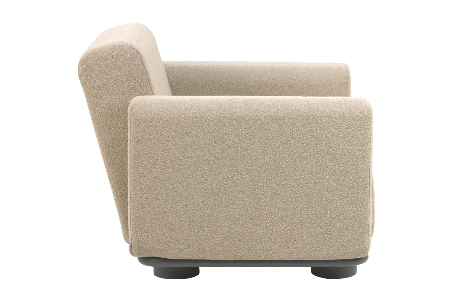Bolster armchair Anthracite/Teddy Beige