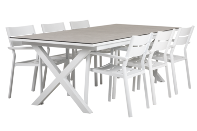 Hillmond dining table White/grey