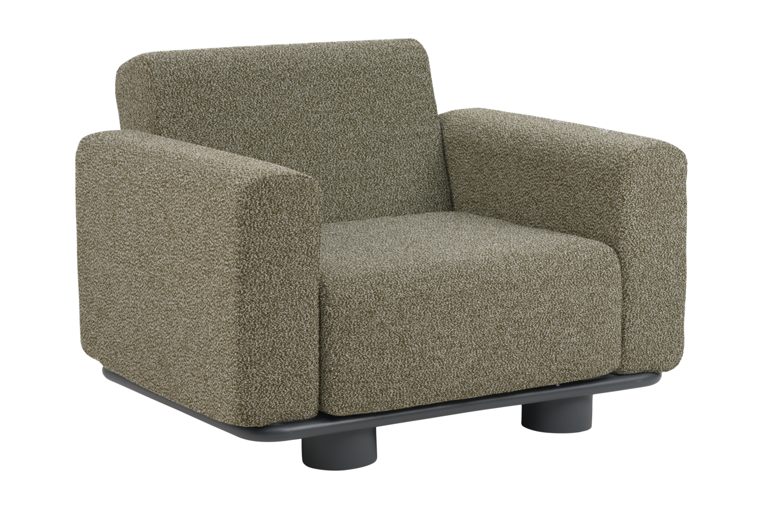 Bolster armchair Anthracite/Teddy Verde