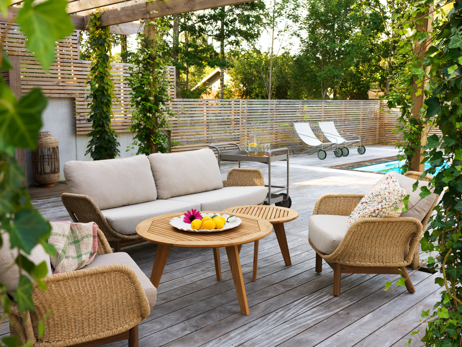 Lily armchair Twist Straw/Plush Wheat