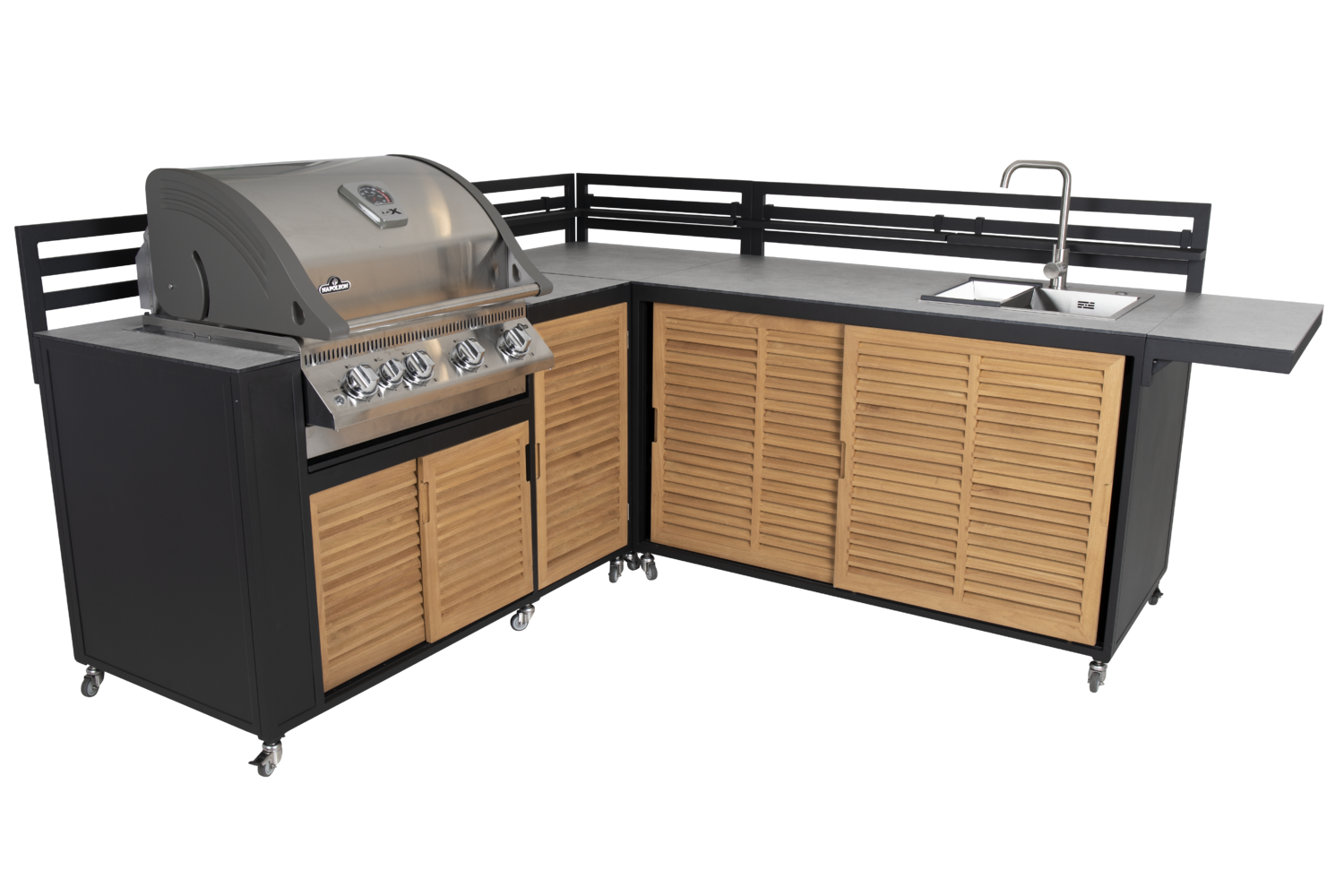 Fornax outdoor Kitchen Black/teak