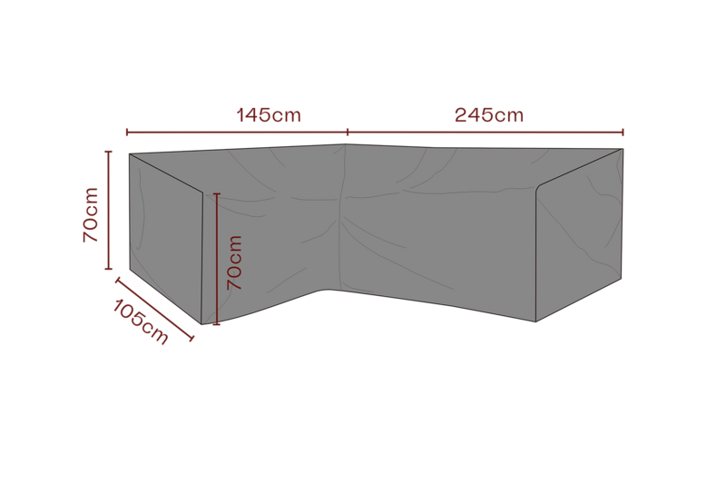 Furniture cover corner sofa Black