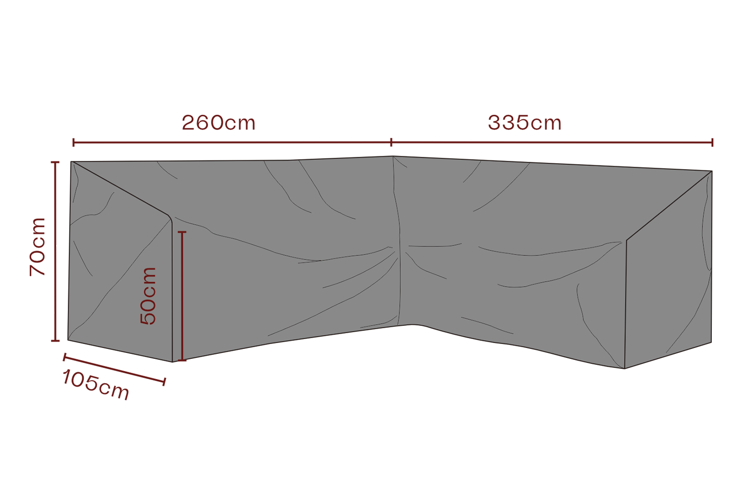 Furniture cover corner sofa Black - Breathable