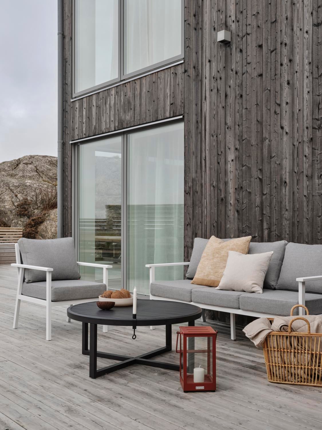 Samvaro High 3-seater sofa White/Pearl grey