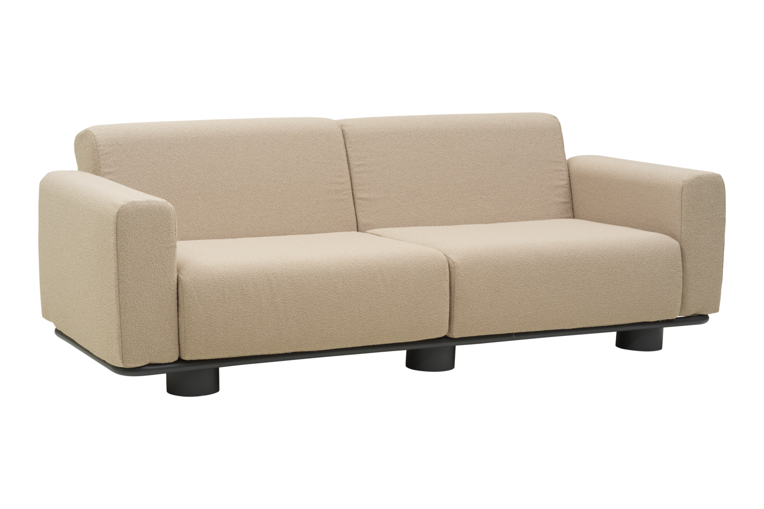 Bolster 2,5-seater sofa Anthracite/Teddy Beige