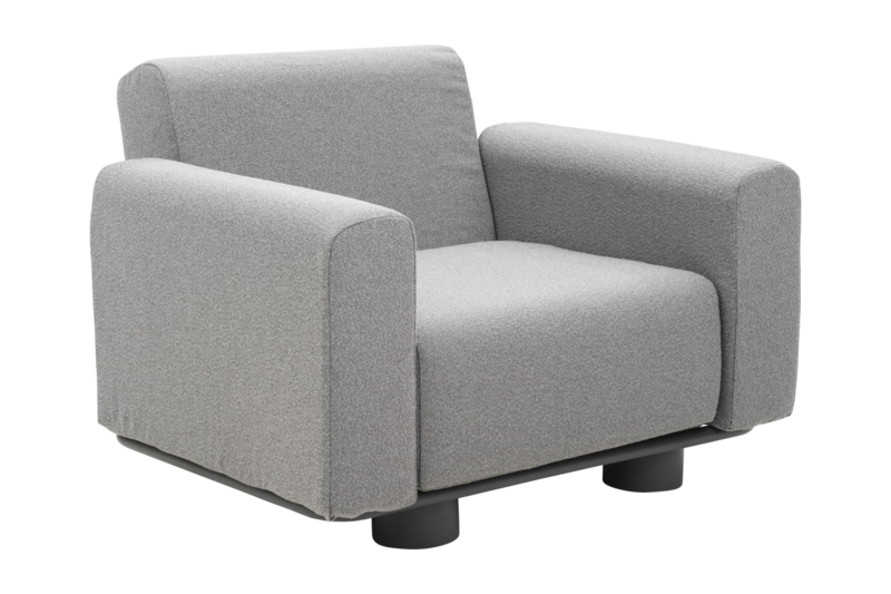 Bolster armchair Anthracite/Teddy Grey