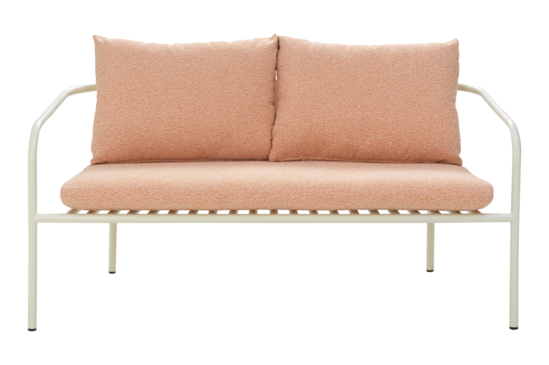 Bendt 2-seater sofa Pearl White/Teddy Orange
