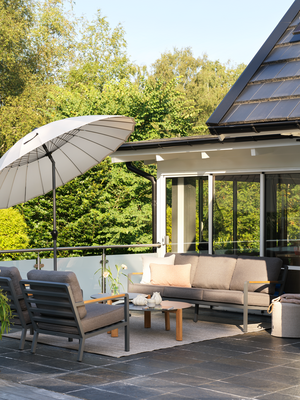 Shanghai parasol Anthracite/khaki