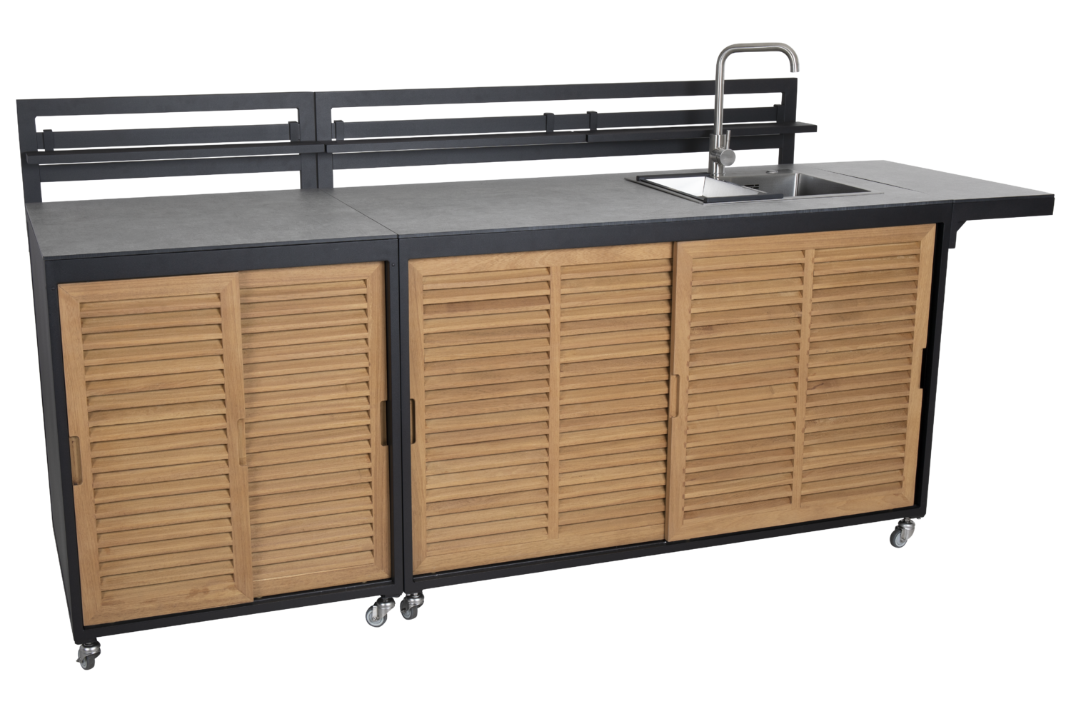 Fornax outdoor Kitchen Black/teak