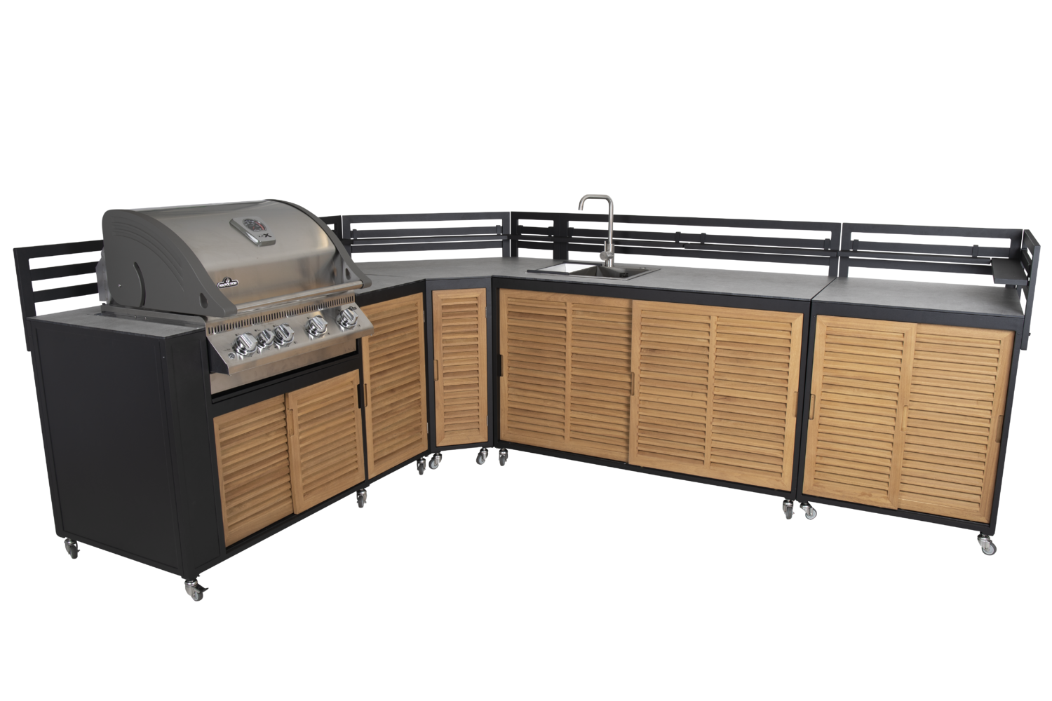 Fornax outdoor Kitchen Black/teak