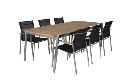 Naos dining table Stainless steel/teak