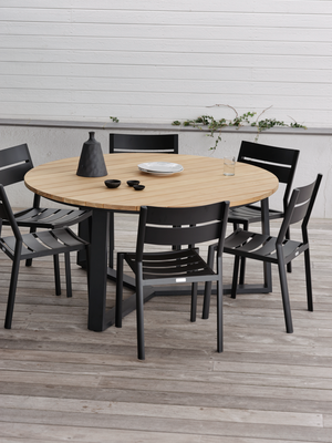Laurion dining table Black/Natural wood