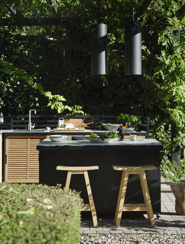 Fornax outdoor Kitchen Black/teak