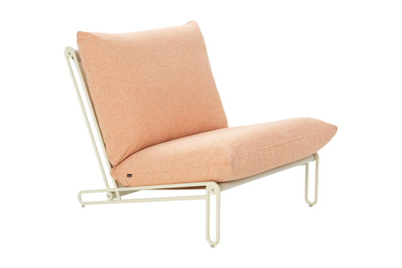Blixt lounge chair Pearl White/Teddy Orange