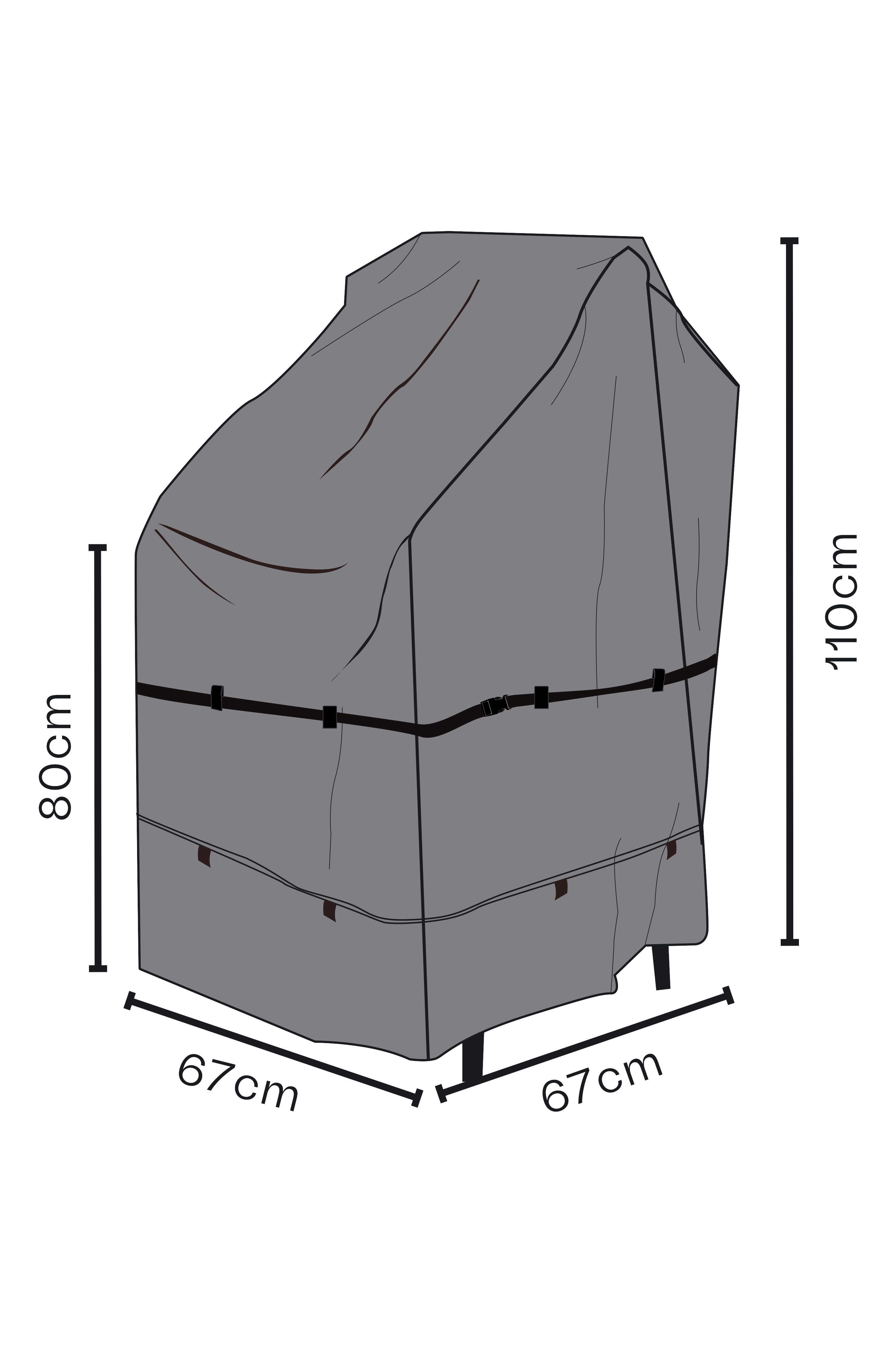 Furniture cover stacking chair Black - Breathable