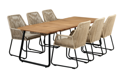 Nolli dining table Black/teak