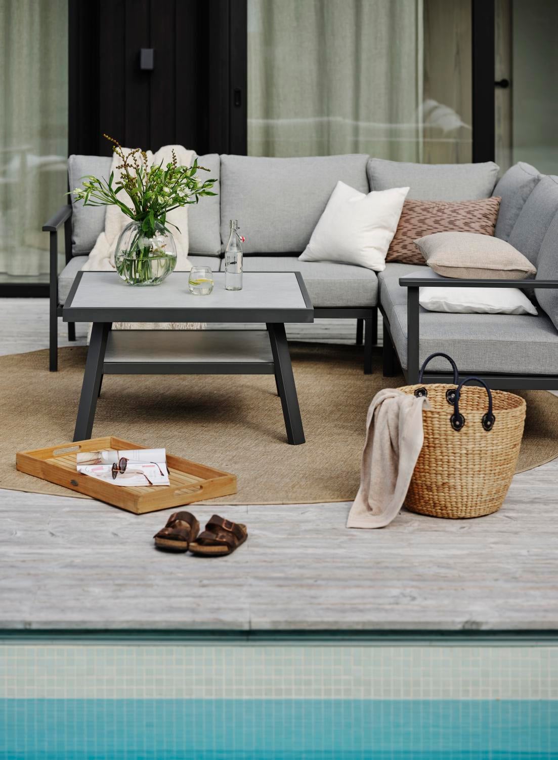 Samvaro Low corner Anthracite/Pearl grey