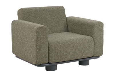 Bolster armchair Anthracite/Teddy Verde