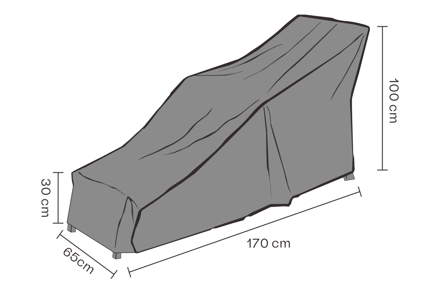 Furniture cover deckchair Black - Breathable