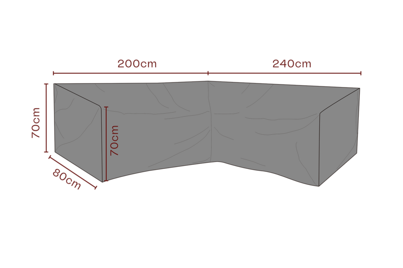 Furniture cover corner sofa Black - Breathable