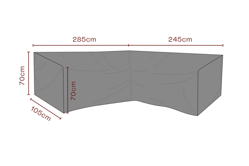 Furniture cover corner sofa Black